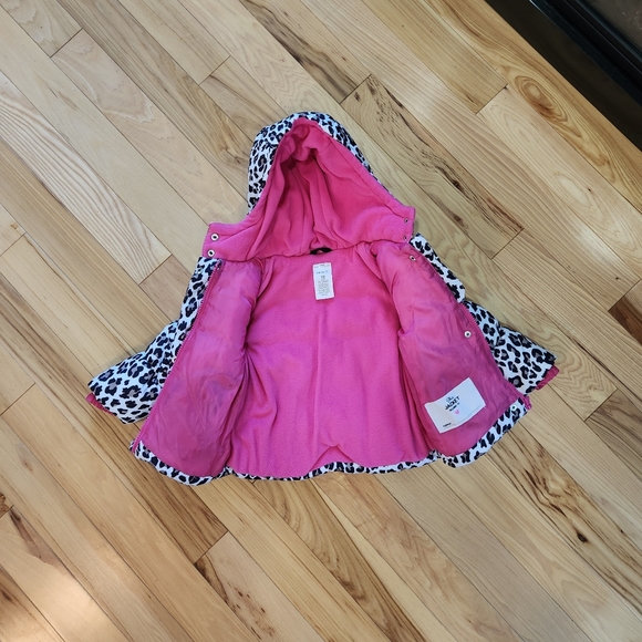 Carter's Girl's Leopard Print Puffer Hooded Jacket Coat Size 18 Months - Picture 6 of 7